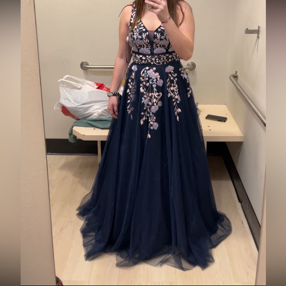 Navy Blue and Purple prom dress!